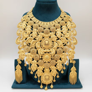 MOLL JEWELLERS ชุดสร้อยคอจี้ทองแดงชุบทอง 24k ประดับเพชรซิร์คอนลายดอกไม้ ดีไซน์หรูหราทันสมัยสำหรับเจ้าสาว งานแต่งงาน ได้รับการรับรอง - Product Image 1