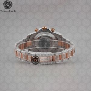 Charm_Jewells Luxury Men's Stainless Steel Watch 40mm Dial Glass <b>Chronograph</b> Mechanical Movement 10 Bar Water Resistant Auto - Product Image 4