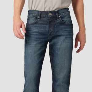 Jean en denim délavé respirant coupe droite vintage pour homme, taille mi-haute, coupe régulière, en coton, décontracté, pour l'automne - Product Image 2