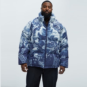 Winter Fashion Embossed Hooded Puffer Jacket Lightweight Zipper <b>Waterproof</b> <b>Warm</b> Quilted Casual Outerwear Trendy Look Front - Product Image 2
