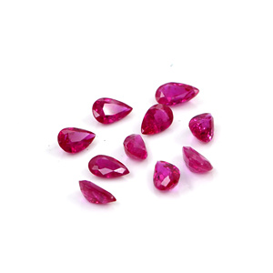 Rubíes naturales sin tratar de Mozambique, calibrados en forma de pera de 4x6 mm, piedras preciosas de rubí facetadas naturales sueltas para la fabricación de joyas, listas para usar. - Product Image 4