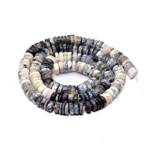 Cuentas de ópalo dendrítico natural lisas tipo Heishi de 4 mm a 5 mm, hilo de cuentas de ópalo dendrítico sueltas para pulseras y collares, a granel. - Product Image 5