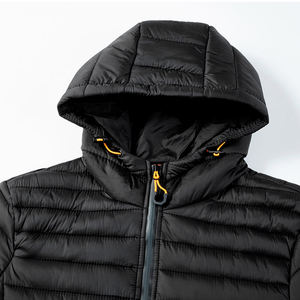 ALLIGNED INDUSTRY Men's Hooded Woolen <b>Coat</b> Beige Quilted Zipper Front Casual Puffer Jacket Regular/<b>Slim</b> Fit Reversible - Product Image 5