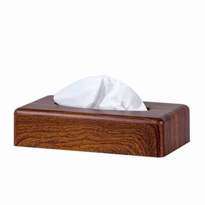 Cubierta de madera con listones para caja de pañuelos, dispensador facial rectangular |   Moderna Caja Organizadora de Madera para Servilletas - Product Image 5