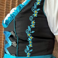 Robe Dirndl bavaroise pour femme, en tissu uni, coupe trapèze, manches courtes, style vintage, costume folklorique, longueur midi, taille naturelle, streetwear éco-responsable