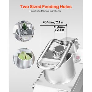Robot da Cucina con 6 Lame in Acciaio Inox, Tritatutto per Verdure, 2 Fori di Alimentazione, Funzione di Macinazione Rimovibile, Materiale per Alimenti - Product Image 3