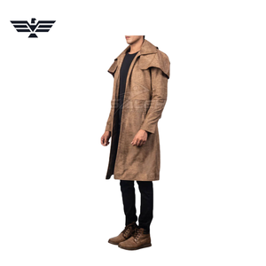 <b>Men's</b> Long <b>Suede</b> Motorcycle <b>Jacket</b> Stand Collar Vintage Casual Winter Outerwear Brown Regular Fit Faux Fur Lining Windproof - Product Image 4