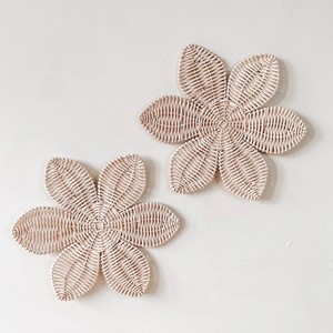Accesorios para bebés, colgantes de pared de ratán con flores naturales tejidas para decorar habitaciones, piezas de arte boho. - Product Image 1