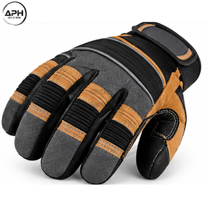 Guantes para Motosierra de Calidad Premium con Logotipo Personalizado, Paneles Grises en la Palma, Inserciones Laterales Azules y Diseño de Cierre Ajustable con Gancho y Bucle en la Muñeca, OEM ODM - Product Image 2