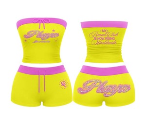 Women Casual 2-Piece Tracksuit Set | <b>Zip</b>-<b>Up</b> Hoodie & Shorts | Breathable Solid Streetwear OEM Custom Logo - Product Image 4