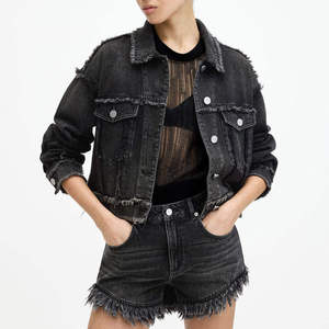 OEM Customized Women Denim Jacket & Skirt <b>Set</b> | Casual Cotton Filled Fall Outfit | High Quality Women Denim Outwear Wholesale - Product Image 1