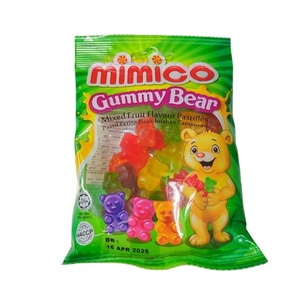 HALAL Certified Fruity Low-Sugar Multi-Colored <b>Gummy</b> Candy Drops in Bag-MIMICO Brand 50g X80 Pack - Product Image 1