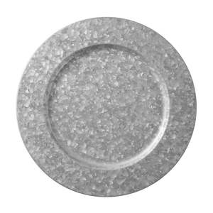 Assiette de présentation artisanale en zinc galvanisé, durable, en métal, pour la décoration de table à la maison, au restaurant, à l'hôtel, pour les mariages, 13 pouces - Product Image 1