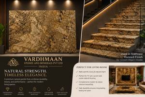 Dalle de granit naturel Vardhmaan Alaska Golden Crest flammé pour cuisine moderne et sol de salon - Product Image 1