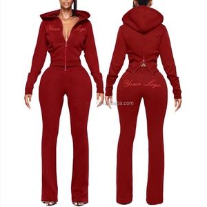 Clothing Manufacturers 2026 Fall Winter Women Clothes Custom Acid Washed Zip up Hoodie Sweatpants Womens Tracksuits 2 Piece Set - Product Image 4