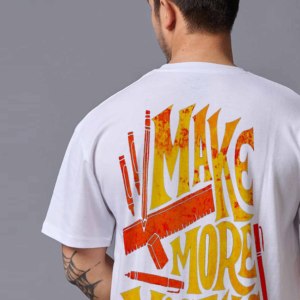 เสื้อยืดแขนสั้นสีขาวสำหรับผู้ชาย คอกลม พิมพ์ลายตัวอักษรด้านหน้า สไตล์ลำลอง สตรีทแวร์ ผ้าโพลีเอสเตอร์/คอตตอน ไซส์พลัส ผ้าเจอร์ซีย์กันยับ - Product Image 2