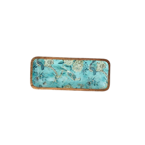 Plateau de service rectangulaire en bois de manguier, géométrique, fait main, écologique, design américain, pour la cuisine, la salle à manger, le thé, le café, les fêtes - Product Image 2