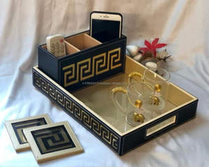 Velora Organisateur de rangement classique en bois à un étage, fait à la main, cuisine et plateau de lit, récipients pour boissons et aliments, usage domestique - Product Image 5