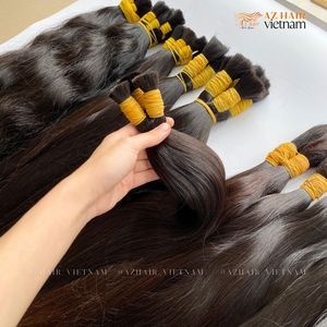 No Chemical Unprocessed Cuticle Aligned <b>Hair</b> <b>One</b> Single Donor Straight Bulk <b>Hair</b> Vietnamese Human <b>Hair</b> <b>Extensions</b> - Product Image 1