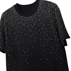 Últimas Camisetas Personalizadas con Logotipo de Pedrería para Hombre, Venta al por Mayor Disponible en Todas las Tallas, Diseño Clásico de Cuello Redondo, Estilo Urbano - Product Image 3