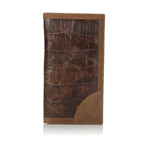 Cartera de cuero para hombre, color marrón, con cierre de cremallera, tarjetero multifuncional - Product Image 1