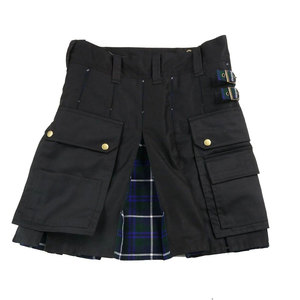 Customized Women's Douglas Green Modern Hybrid Canvas and Tartan <b>Utility</b> Kilt Wholesale Manufacturer OEM - Product Image 3