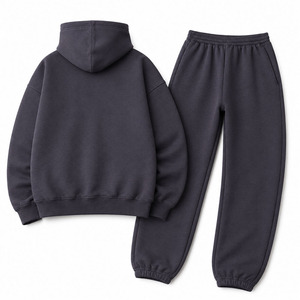 Ensemble de survêtement de luxe pour homme, haute qualité, 450 g/m², streetwear, avec sweat à capuche zippé oversize à jambes larges double couche et pantalon de survêtement, logo personnalisé - Product Image 2