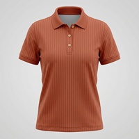 Polo court pour femme bleu clair avec ourlet festonné et col crème, style preppy, haut tricoté à manches courtes