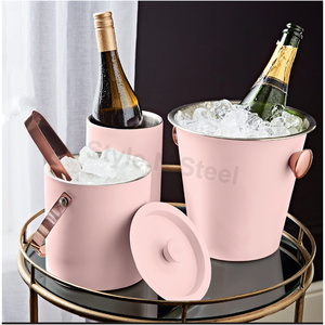 Juego de Herramientas de Bar de Acero Inoxidable de 4 Piezas con Diseño Acanalado Profesional, Juego de Bar Color Rosa para Bartender - Product Image 2