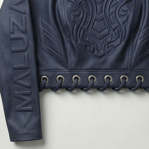 MALUZA INDUSTRIES Top Corto de Invierno para Mujer, Tela Terry Estampada, Moda Urbana, Logotipo Frontal, Antiarrugas, Transpirable, Ecológico - Product Image 2