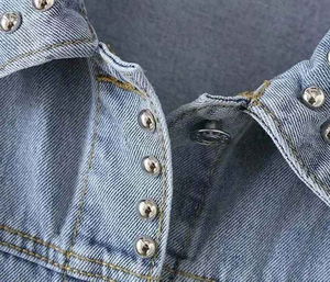 Chaqueta Vaquera Clásica para Mujer, Tejida 100% Algodón, Corta, Manga Larga, Invierno, Colores y Tallas Personalizables - Product Image 3