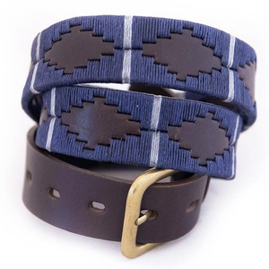 Ceinture de polo personnalisée en cuir véritable et alliage, brodée, pour homme, style équestre décontracté, avec étoile, idéale pour l'équitation, vente en gros - Product Image 2