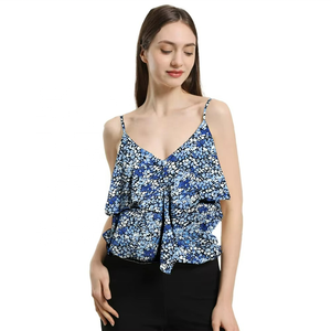 2026 Fashionable Recycled Polyester Burn Out Print Polka Dots Sleeveless Tank Halter <b>Tops</b> Crop Cami Tank <b>Top</b> for Women Stylish - Product Image 3