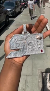 Pendentif personnalisé en argent S925, serti de moissanite et de diamants VVS, style HipHop, avec lettres mosaïques, testé au diamant, bijoux GRA - Product Image 2