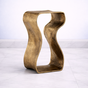 Table de bar sculpturale abstraite, forme fluide, design à structure ouverte, construction durable, pièce d'art pour espaces de vie modernes - Product Image 1