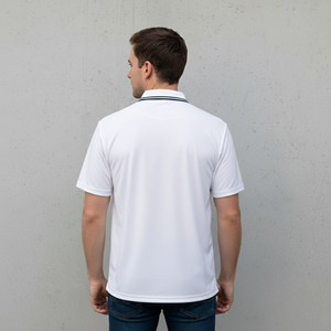 Nouveau Polo Homme 2026 Blanc à Manches Courtes en Coton Piqué Couleur Unie Décontracté Respirant Design Tricoté Coupe Classique - Product Image 5