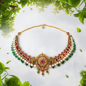Cadena de cuerpo de moda Kamarband con perlas y cuentas de piedra Pota tradicionales para novias y ocasiones festivas - 10575566PGR - Product Image 3