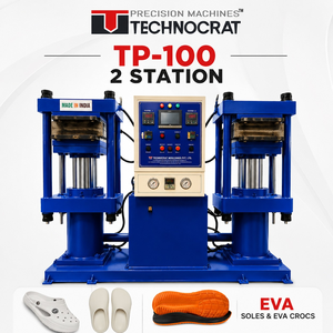 Technocrat 2 Station, équipement de moulage automatique haute productivité pour semelles EVA et Crocs EVA, avec prix compétitif et garantie de 2 ans - Product Image 1