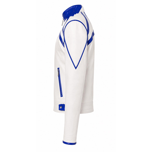 Chaqueta de Cuero Personalizada ZPB para Hermandades, Azul y Blanca con Logotipo Bordado, Estilo Casual Unisex para Compradores y Distribuidores de Ropa al por Mayor - Product Image 3