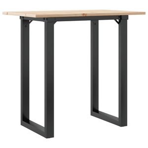 Table à manger en bois massif de pin et acier avec structure en O 31,5"x19,7"x29,5" - Product Image 6