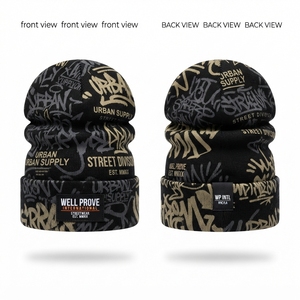 Premium 280 GSM Heavy Cotton Yarn Breathable <b>Waterproof</b> Unisex Adjustable Stacked <b>Beanie</b> Cap Charcoal Melange Slouchy Ribbed - Product Image 6