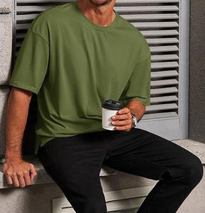 Camiseta extragrande para hombre, holgada, de algodón, estilo casual urbano, cuello redondo, manga corta, transpirable, cómoda, para uso diario - Product Image 4