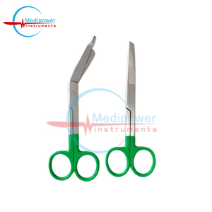กรรไกรตัดผ้าพันแผลสีเขียวขนาด 5.5 นิ้ว ของ Medipower Instruments ของขวัญที่ดีที่สุดสำหรับพยาบาล / กรรไกรพยาบาลขนาด 5 นิ้ว / อุปกรณ์ปฐมพยาบาลโรงพยาบาล OEM - Product Image 3