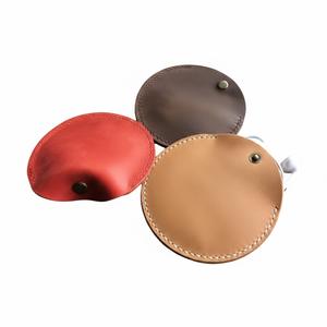 ซองใส่หูฟังหนังแท้ พร้อมช่องเก็บสาย หูฟังแบบกลม พกพาสะดวก มีกระดุมแป๊ก รับสกรีนโลโก้ ทำด้วยมือ - Product Image 3