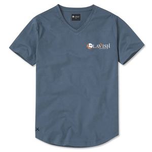 T-shirt col V 100% coton haute qualité pour homme, séchage rapide, logo personnalisable, motif solide, poids de 180 grammes, sérigraphie tricotée - Product Image 1