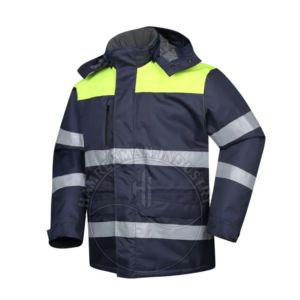 Veste à capuche de sécurité pour homme, classe 2 ANSI, LED clignotante, bande réfléchissante imperméable, haute visibilité, personnalisable, HAMREHMAN INDUSTRY - Product Image 1
