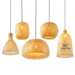 High Quality Hanoi Vietnam Simple Woven Bamboo Pendant Lamp Shade for Decoration