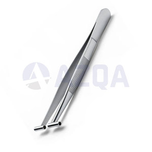 Stainless Steel AZ-ST-03 5 Inch Septum Tweezers & <b>Pick</b>-<b>Up</b> <b>Tools</b> with 2.5mm Inner Hole for Professional Body Piercing - Product Image 6