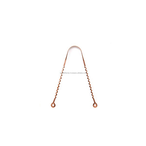 Limpiador de Lengua de Cobre Puro, Raspador con Mango Espiral Ondulado, Herramienta Ayurvédica para la Higiene Bucal, Eliminador de Mal Aliento - Product Image 1