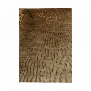 Tapis en laine marron taupe à motifs galets, écologique, antidérapant, tufté à la main, à poils épais, moderne, de haute qualité pour salon et salle de bain - Product Image 1